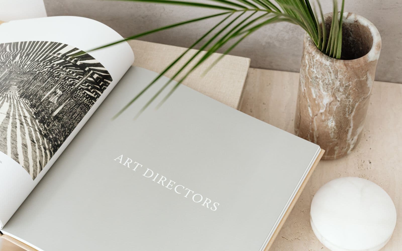 An open hardcover book with a full-page photograph